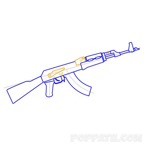 How To Draw An AK 47 Pop Path