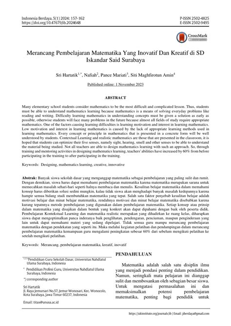 Pdf Merancang Pembelajaran Matematika Yang Inovatif Dan Kreatif Di Sd