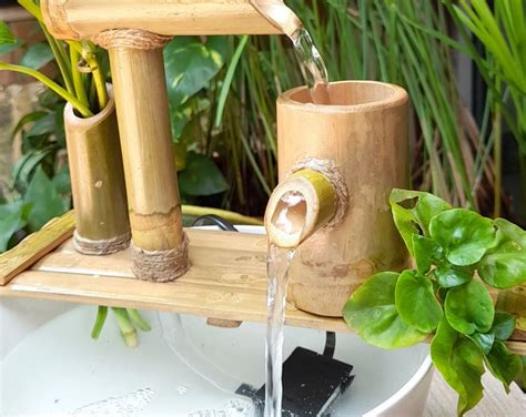 Indoor Bamboo Fountain,table Top Bamboo Water Fountain Simple Style ...