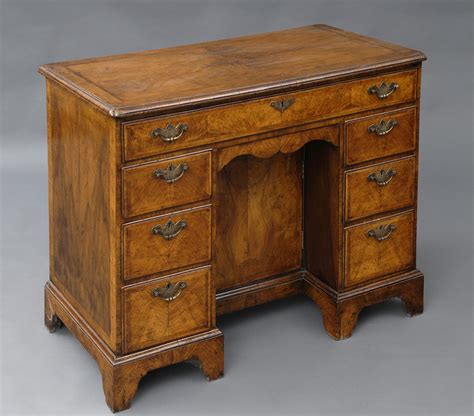 English Walnut Ladies Kneehole Antique Desk Antique Desks