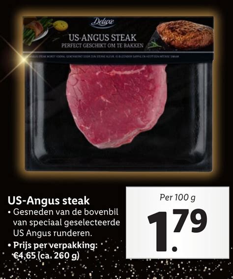 Deluxe Us Angus Steak 100g Aanbieding Bij Lidl