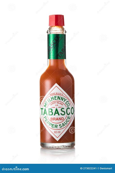 London Uk March 12 2023 Tabasco Red Hot Pepper Sauce Bottle On White Background Editorial