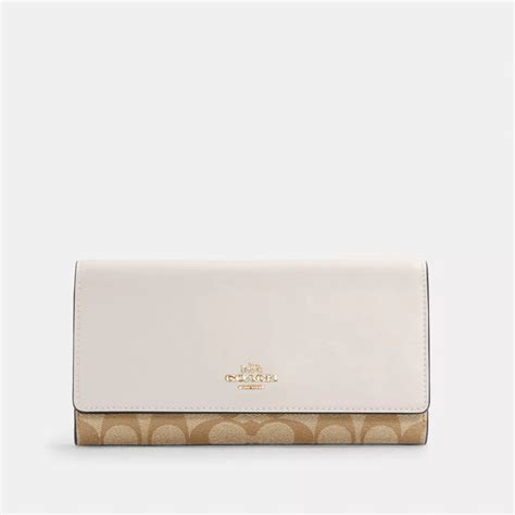 Coach® Outlet Slim Trifold Wallet In Signature Canvas