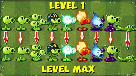 Pvz Discovery Every Pea Plants Level Vs Max Level Evolution