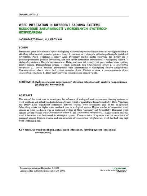 Weedinfestationindifferentfarmingsy Pdf