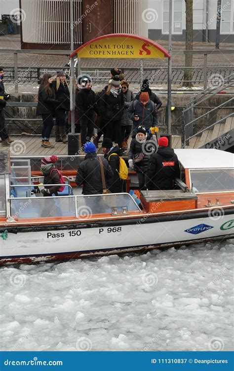 Freezing Weather In Denmarkboat Tourists Editorial Photography Image