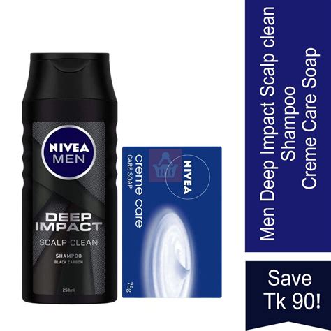 Nivea Combo 12 Men Deep Impact Scalp Clean Shampoo Nivea Creme Care