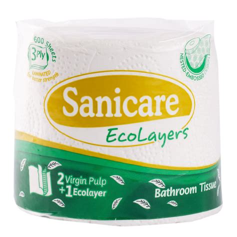 Sanicare Bathroom Tissue 3 Ply 600 Sheets 1 Roll