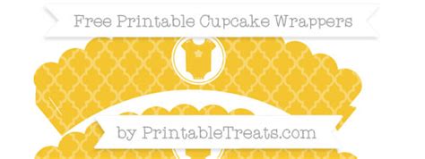 Free Saffron Yellow Moroccan Tile Baby Onesie Scalloped Cupcake