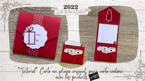 Tutoriel Carte au pliage original pour carte cadeau Joyeux Noël