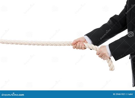 Business Man Hand Holding Or Pulling Rope Stock Image Image 29461921