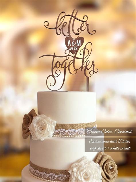 Wedding Cake Topper Fn Better Together Wedding Cake Etsy