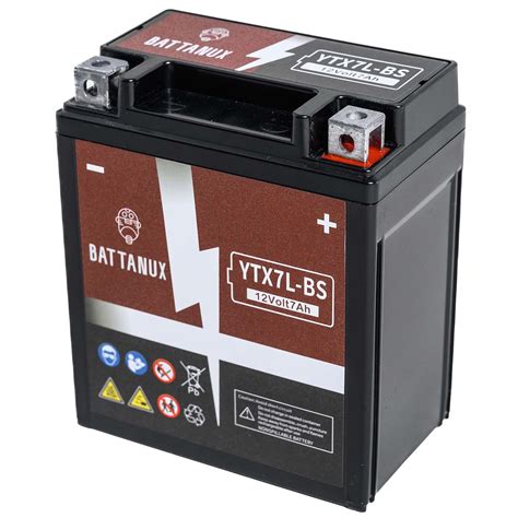 Battanux YTX7L BS Battery Motorcycle Battery Sealed SLA AGM 12Volts