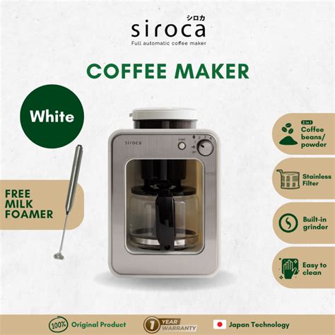 Siroca Coffee Maker White Milk Foamer Siroca