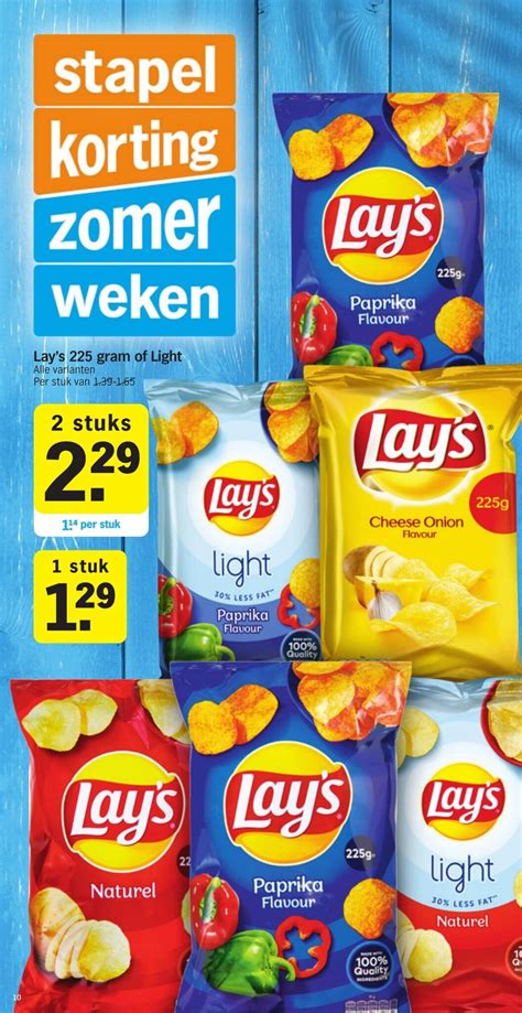 Lay's 225 gram of Light Alle varianten 2 stuks aanbieding bij Albert Heijn