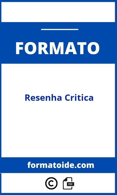 Formato De Resenha Critica Modelo Pdf Word