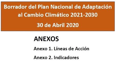 Observaciones Al Plan Nacional De AdaptaciÓn Al Cambio ClimÁtico 2021