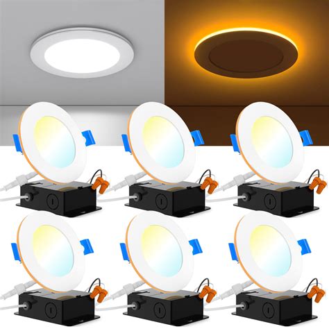 Sunco 6 Pack 4 Inch Ultra Thin LED Recessed Ceiling Lights Slim with