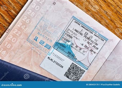 Passport Stamp For Entry Or Stay In Canada Editorial Image