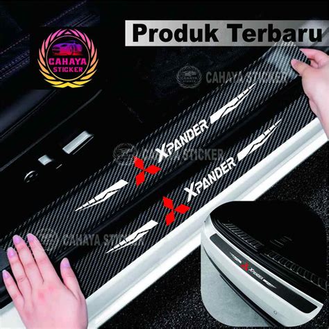 Jual Pcs Sticker Mobil Mitsubishi Xpender Sticker Sill Plate Carbon