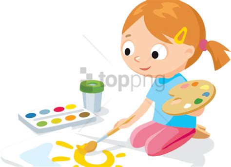 Paint Clipart Png - Painting Kids Cartoon Transparent Png - Full Size Clipart (#4084478 ...