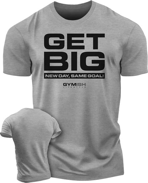 Gymish Get Big Workout T Shirt Funny Gym Shirts Lifting T Shirt Deadlift