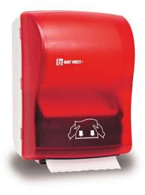 Baywest Hands Free Towel Dispenser Red Translucent Baywest Hand