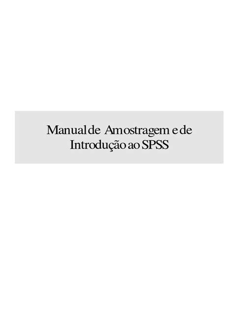 PDF Manual Amostragem Introdução SPSS DOKUMEN TIPS