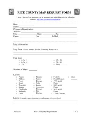 Fillable Online Co Rice Mn Map Request Form Pdf Rice County Co Rice