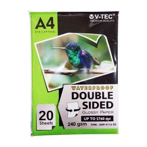 Jual KERTAS FOTO V TEC GLOSSY PHOTO PAPER DOUBLE SIDE A4 240 GSM GPP