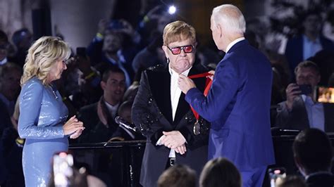 Elton John Receives Medal From Joe Biden At White House Photos