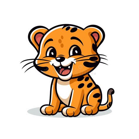 Jaguar Jaguar Hand Drawn Comic Illustration Cute Vector Doodle Style