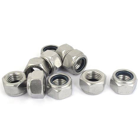 M X Mm Stainless Steel Nylock Nylon Insert Hex Lock Nuts Pcs