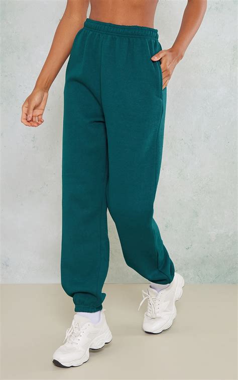 Teal Green Sweat Cuffed High Waist Sweatpants Prettylittlething Usa