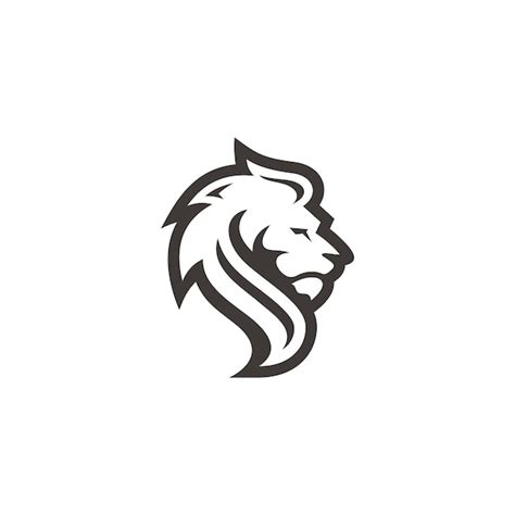 Premium Vector | Outline lion leo head face hair silhouette logo icon ...