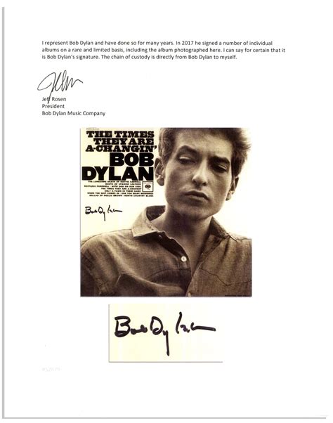 Buy A Bob Dylan Autograph On A Classic Lp Direct From Bob Dylan Himself