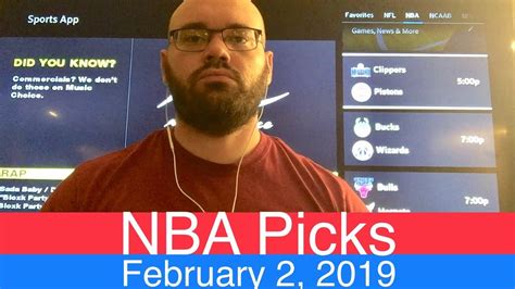 Nba Picks 2 2 19 Basketball Sports Betting Expert Predictions