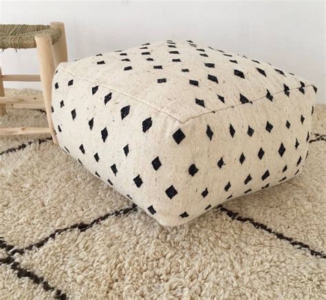 Beautiful Vintage Moroccan Handmade Pouf Floor Cushion Etsy Vintage