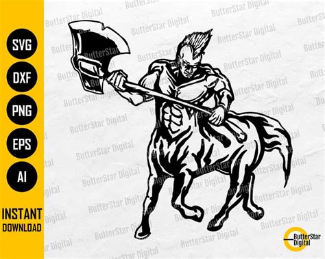 Centaur With Axe Svg Sagittarius Svg Mythical Creature Svg Etsy