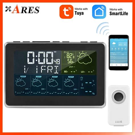 Tuya Wifi Smart Weather Station Indoor Outdoor Temperature Humidity