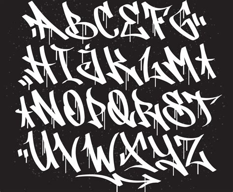 Graffiti Font Alphabet Vector Art Graphics Freevector