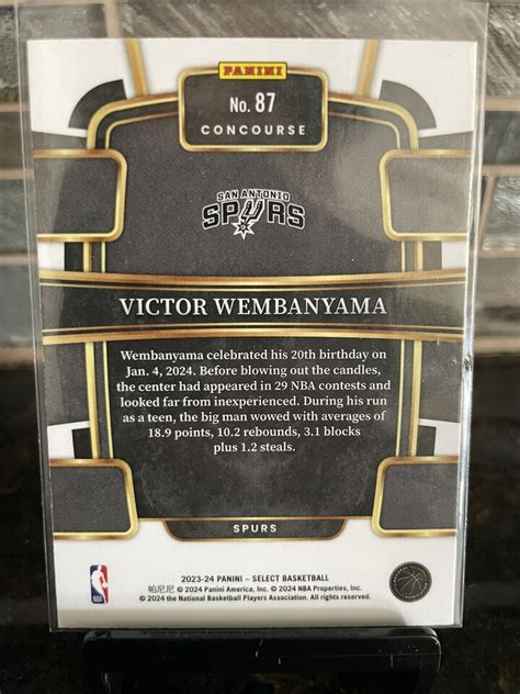 Select Victor Wembanyama Rookie Card Rc Concourse Wemby Spurs