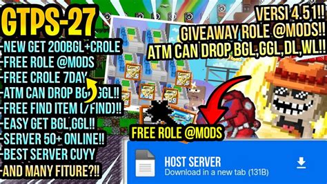 GILA ATM BISA DROP BGL ROLE MODS GROWTOPIA PRIVATE SERVER