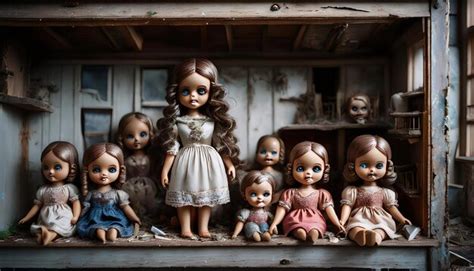 Vintage Dolls In A Charming Rustic Setting Premium Ai Generated Image