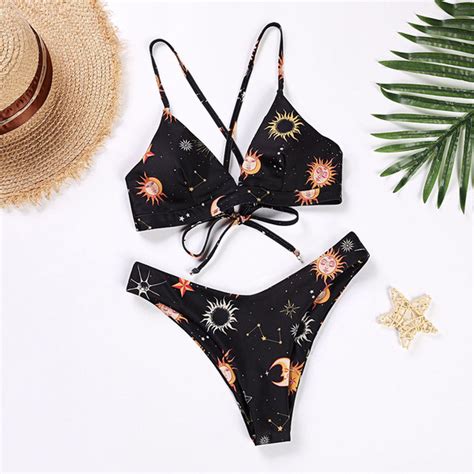 Sunflower Printed Bikini Set Sexy Swimwears Miggon