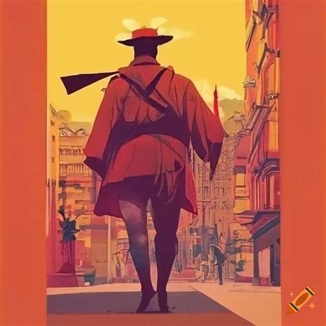 Vintage Travel Poster Featuring Zatoichi On Craiyon