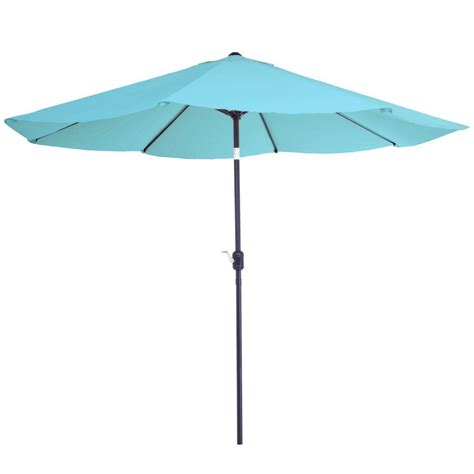 Pure Garden 10 Ft Aluminum Patio Umbrella With Auto Tilt In Blue M150002 The Home Depot