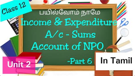 Accounts Of Npo Part 6 Income And Expenditure Ac 2 Sums In