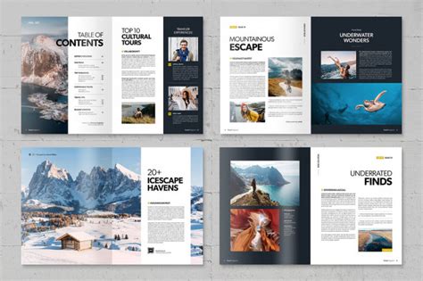 Modern Travel Magazine Template INDD IDML Design Template Place