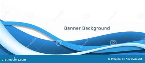 Modern Stylish Blue Wave Banner Template Stock Vector Illustration Of